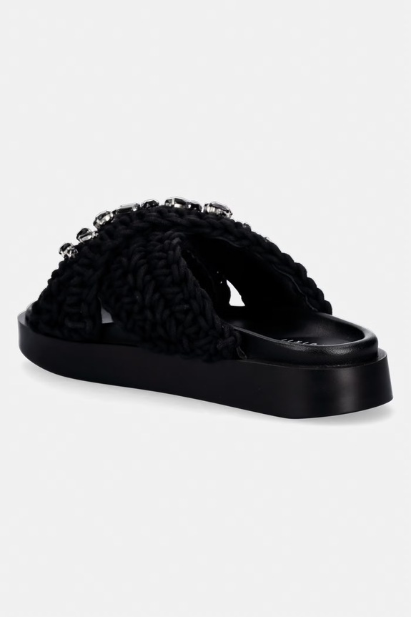 Obuwie Inuikii klapki damskie Woven Stones 1004.003.0073.000 czarny