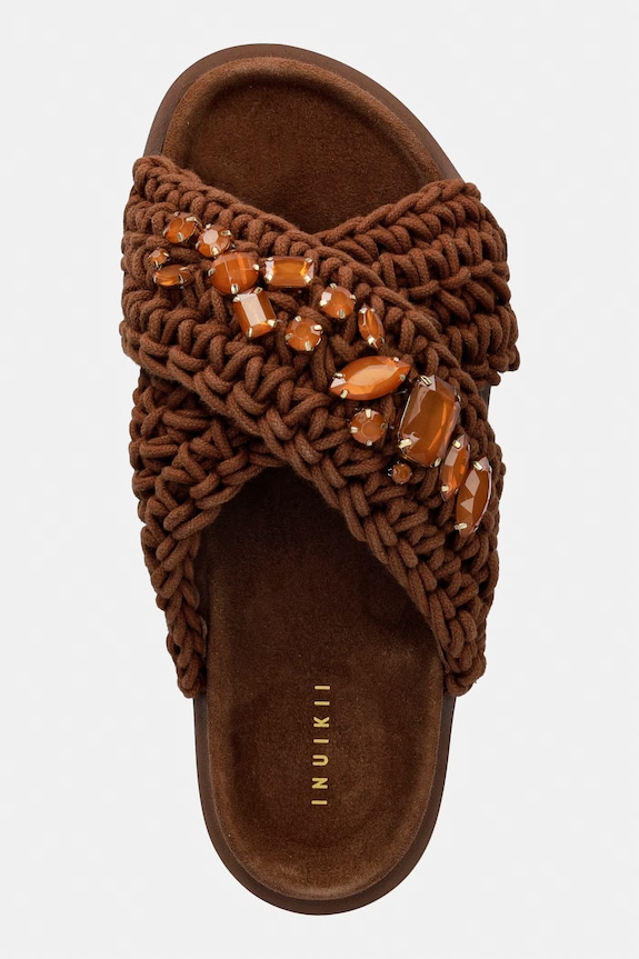 Inuikii papuci pentru femei Woven Stones maro 1004.003.0073.164