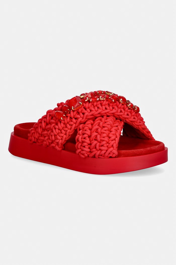 Inuikii papuci pentru femei Woven Stones rosu 1004.003.0073.550