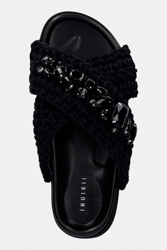 Inuikii klapki damskie Woven Stones Platform czarny 1004.005.0043.000