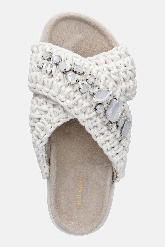 Inuikii papuci pentru femei Woven Stones Platform alb 1004.005.0043.104