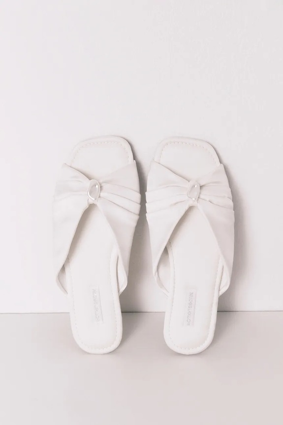 women'secret papuci SB WHITE SLPRS textil alb 4993689