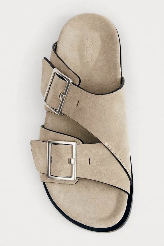 Scarpe Alohas ciabatte slide in camoscio Alba S101185.01 beige