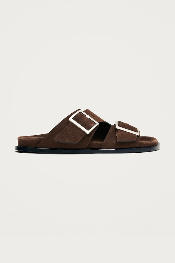 Alohas ciabatte slide in camoscio Alba pelle scamosciata marrone S101185.02