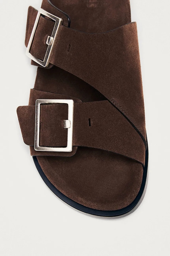 Alohas ciabatte slide in camoscio Alba marrone S101185.02