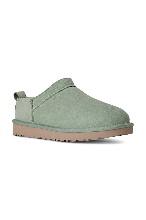 Kućne papuče od brušene kože UGG W Classic Micro 1173891.ART tirkizna SS26