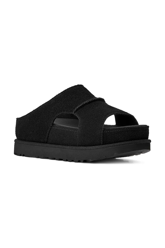 UGG papuci din piele W Goldenstar Hi Cutout Slide 1175132.BLK negru SS26