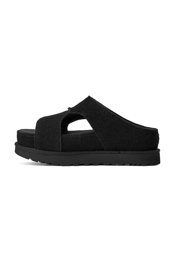 UGG papuci din piele W Goldenstar Hi Cutout Slide negru 1175132.BLK