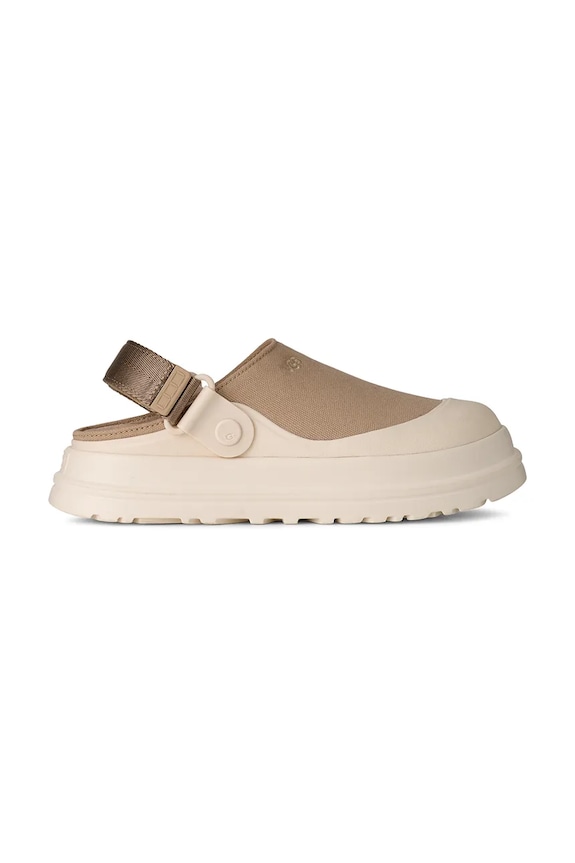 UGG klapki W Goldenglow Canvas Clog tekstylny beżowy 1175295.MDSD