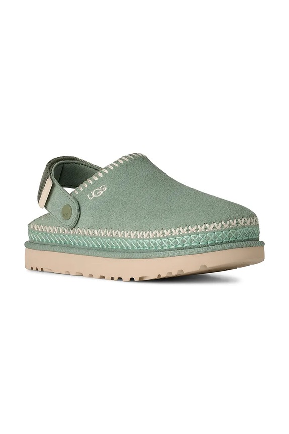 UGG papuci din piele W Goldenstar Meadow Accent Clog 1177270.ART turcoaz SS26