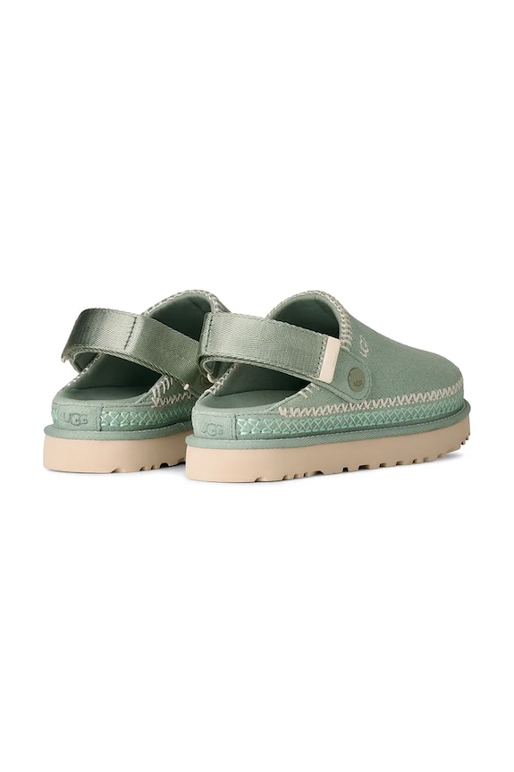 Încălțăminte UGG papuci din piele W Goldenstar Meadow Accent Clog 1177270.ART turcoaz