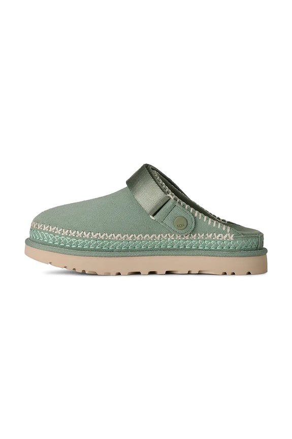 UGG papuci din piele W Goldenstar Meadow Accent Clog turcoaz 1177270.ART