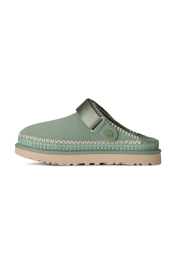 UGG papuci din piele W Goldenstar Meadow Accent Clog turcoaz 1177270.ART
