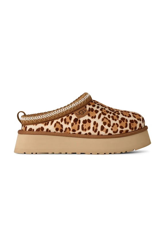 UGG kapcie skórzane W Tazz Plains beżowy 1177890.FDJ