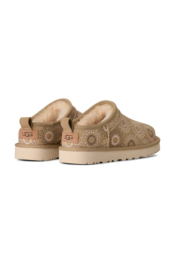 Obuća Kućne papuče od brušene kože UGG W Classic Micro Sun Stitch 1178192.MDSD bež