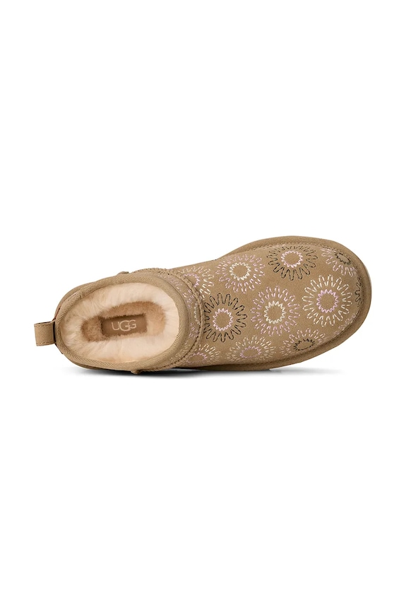UGG velúr papucs W Classic Micro Sun Stitch 1178192.MDSD bézs