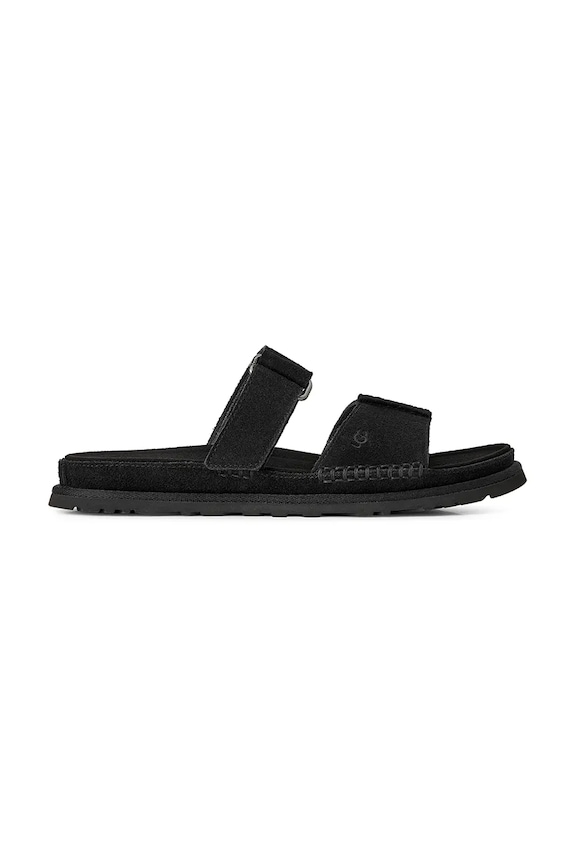 UGG klapki zamszowe W Goldengaze Slide płaski czarny 1178590.BLK