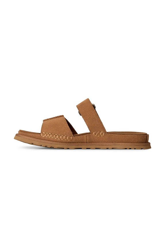 UGG klapki zamszowe W Goldengaze Slide brązowy 1178590.CHE