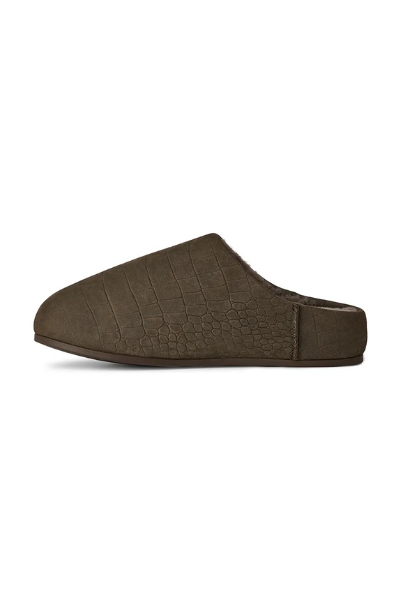 UGG pantofole in nabuk W Elea Embossed Slip-On verde 1178610.DNSS
