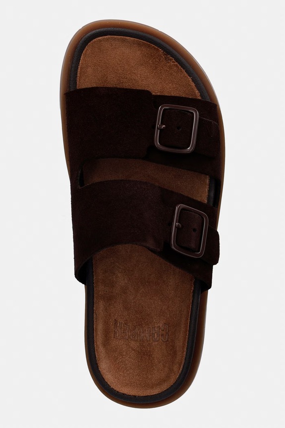 Camper klapki damskie zamszowe Lluc Sandal brązowy K201881.005