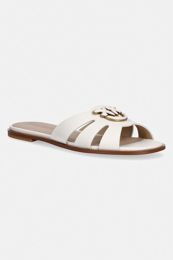 Pinko ciabatte slide da donna in pelle Milly 04 beige SD0463.P001.Z12