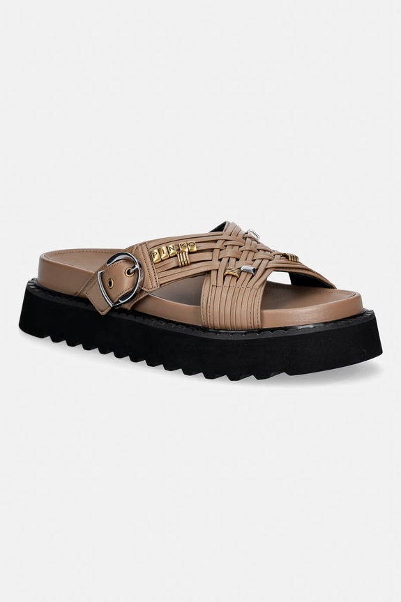 Pinko női bőr papucs Kate 09 barna SD0537.P003.L15