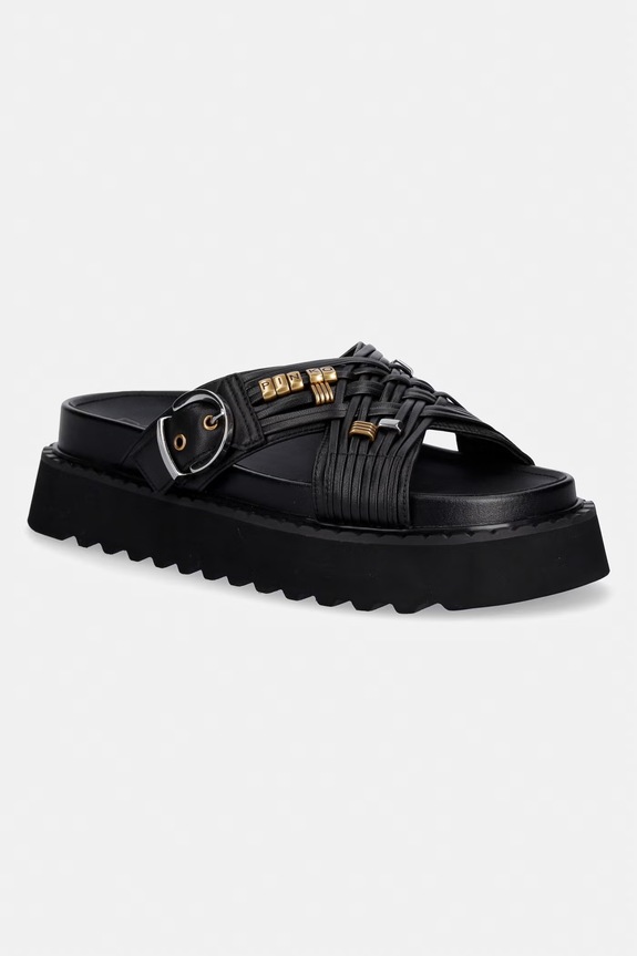 Pinko papucs női bőr Kate 09 fekete SD0537.P003.Z99
