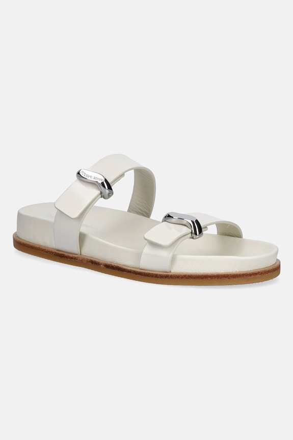 Emporio Armani natikače za žene kožne bež EW004050.AF21961.U0005