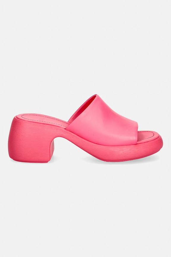Camper natikače s debelom potpeticom ženske kožne Thelma Sandal K201722.006 roza SS26