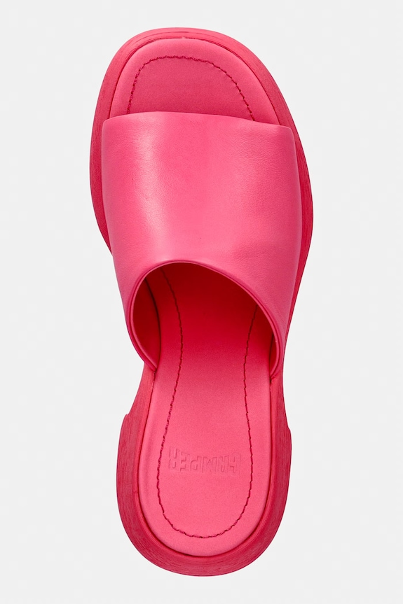 Camper natikače s debelom potpeticom ženske kožne Thelma Sandal roza K201722.006