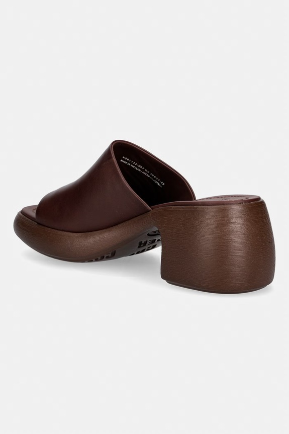 Boty Camper pantofle na sloupku dámské kožené Thelma Sandal K201722.007 hnědá