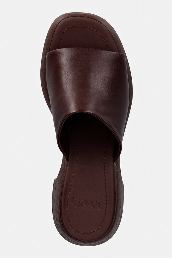 Camper pantofle na sloupku dámské kožené Thelma Sandal hnědá K201722.007