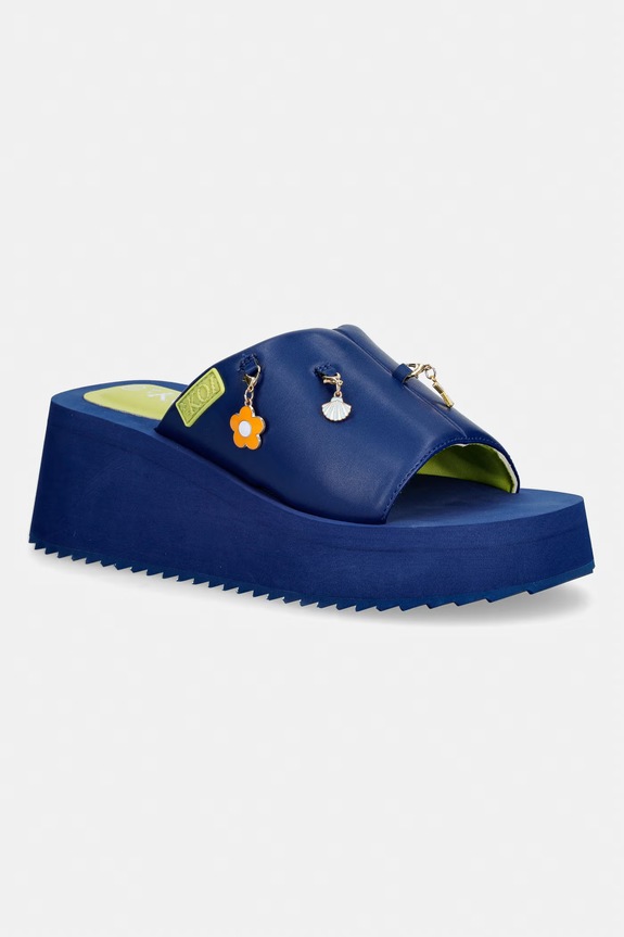 Koi Footwear klapki na koturnie damskie Startstruck Flatform Slip On Sandals granatowy Starstruck