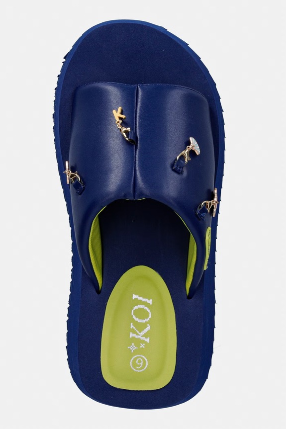 Koi Footwear klapki na koturnie damskie Startstruck Flatform Slip On Sandals granatowy Starstruck