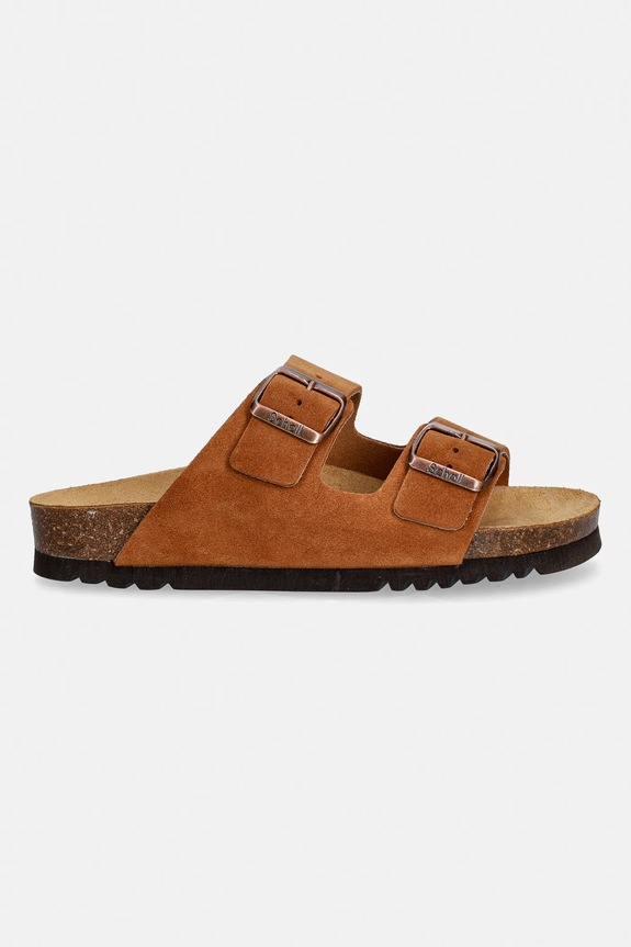 Παντόφλες σουέτ Scholl JOSEPHINE F300501011 καφέ SS26
