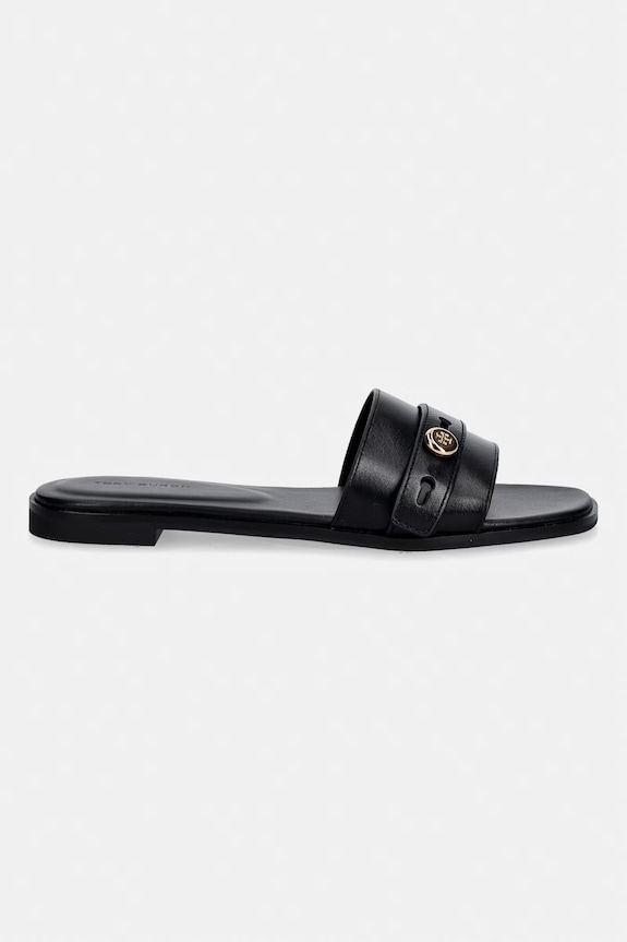Kožne natikače Tory Burch Romy Slide 181993.006 crna SS26