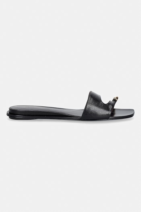 Tory Burch natikače s niskim potplatom za žene od kože Pierced Slide 165826.006 crna SS26