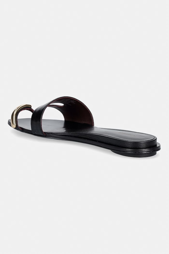 Obuća Tory Burch natikače s niskim potplatom za žene od kože Pierced Slide 165826.006 crna