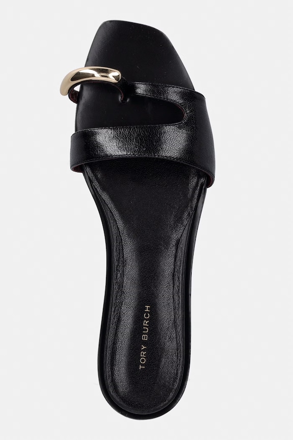 Tory Burch natikače s niskim potplatom za žene od kože Pierced Slide crna 165826.006