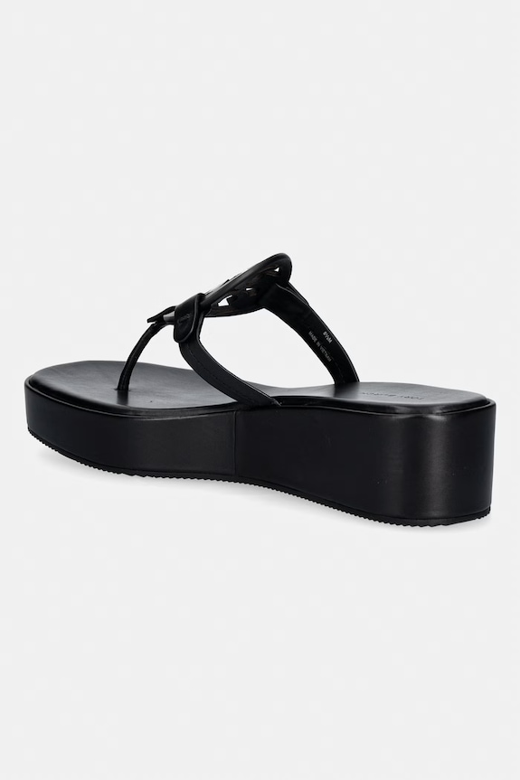 Obuwie Tory Burch japonki damskie skórzane Miller Wedge 159829.006 czarny