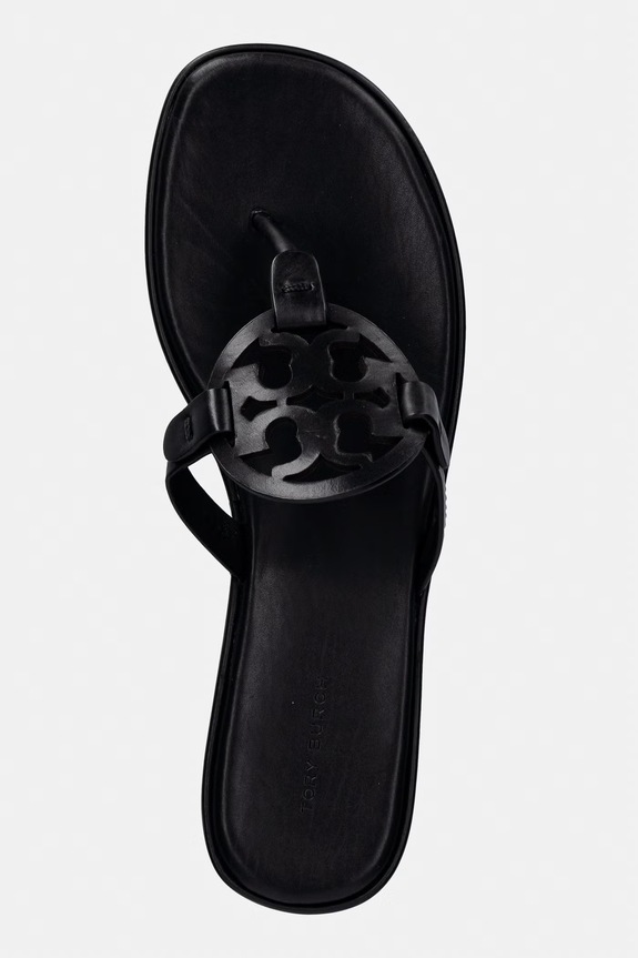 Tory Burch japonki damskie skórzane Miller Wedge czarny 159829.006