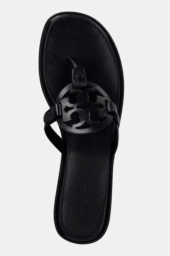 Tory Burch japonki damskie skórzane Miller Wedge czarny 159829.006