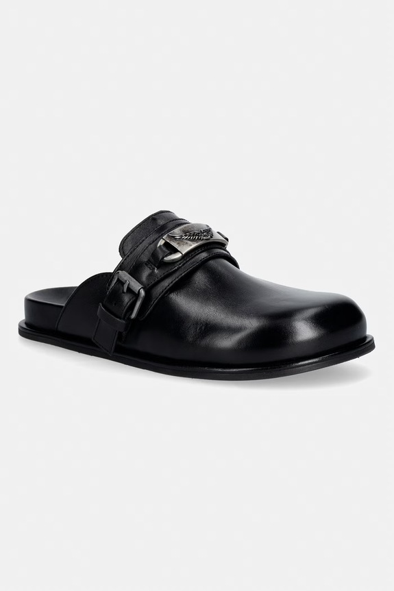 ZADIG&VOLTAIRE klapki skórzane Angie płaski czarny SWCT02097