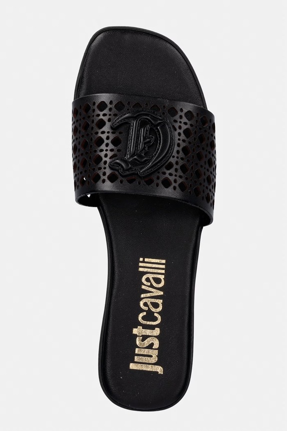 Δερμάτινες παντόφλες Just Cavalli μαύρο 80RA3S82ZPB95899