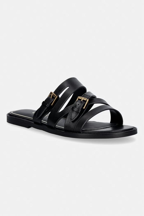 Guess σαγιονάρες Γυναικείες δερμάτινες GRAYDEN μαύρο FLJGRY.LEA03.BLACK
