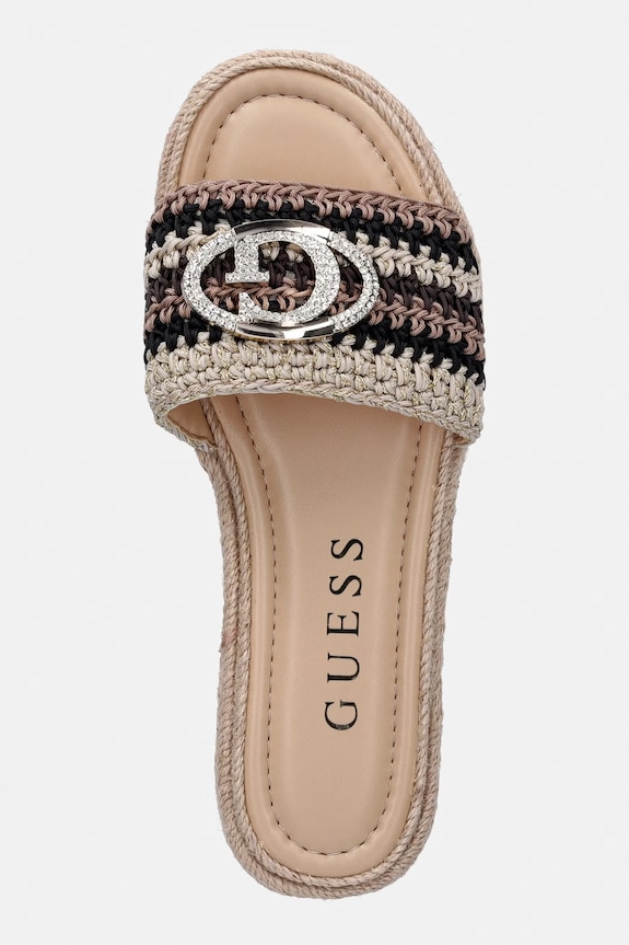 Guess šľapky dámske KAYLIS béžová FLJKLI.FAB03.BLACK