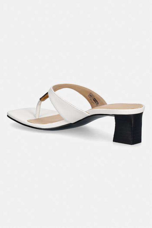 Cipők Guess női bőr tangapapucs YAIZA FLJYZA.LEA03.WHITE fehér