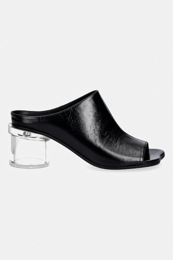 MM6 Maison Margiela ciabatte slide in pelle S59WP0215.P7560.T8013 nero SS26