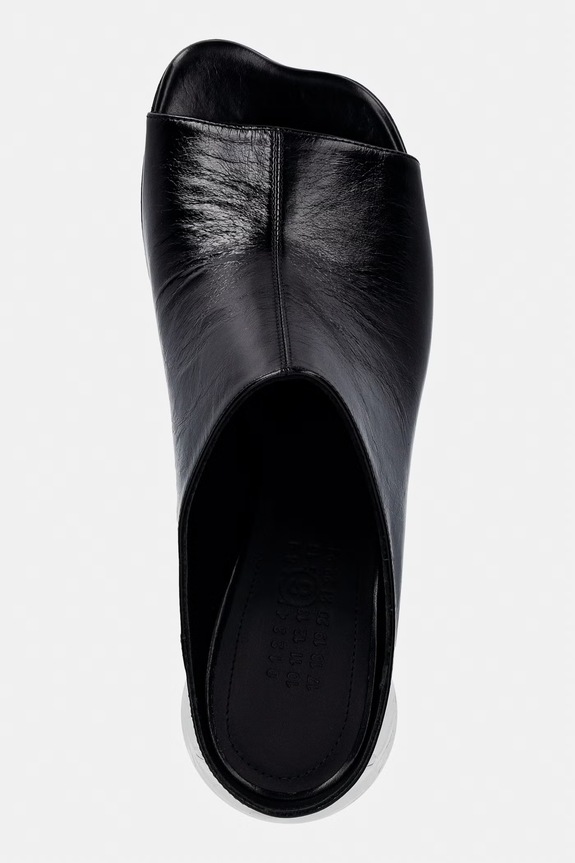 MM6 Maison Margiela ciabatte slide in pelle nero S59WP0215.P7560.T8013