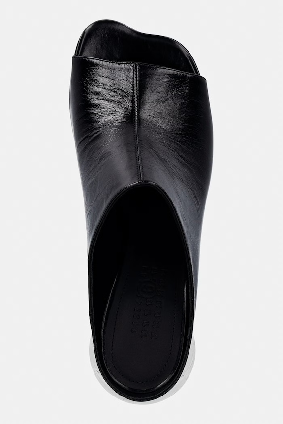 MM6 Maison Margiela ciabatte slide in pelle nero S59WP0215.P7560.T8013